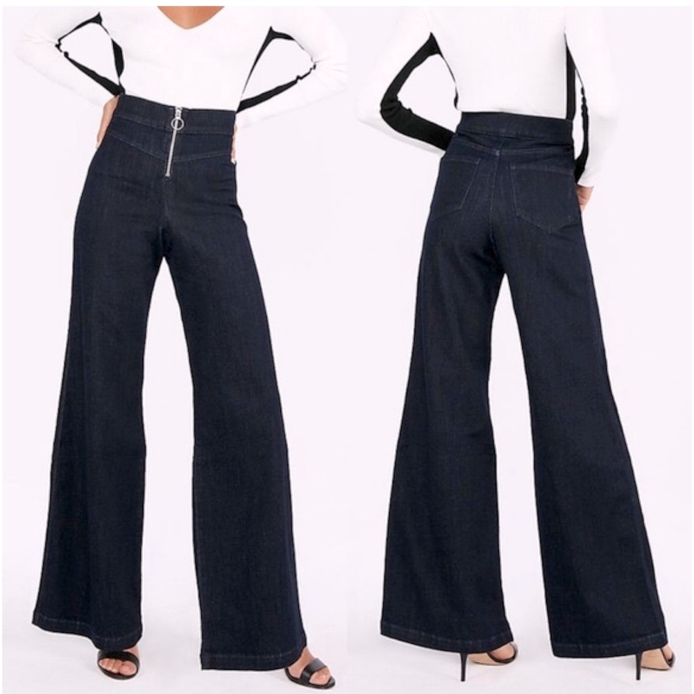 NWOT Express Wide Leg High rise Dark denim jeans